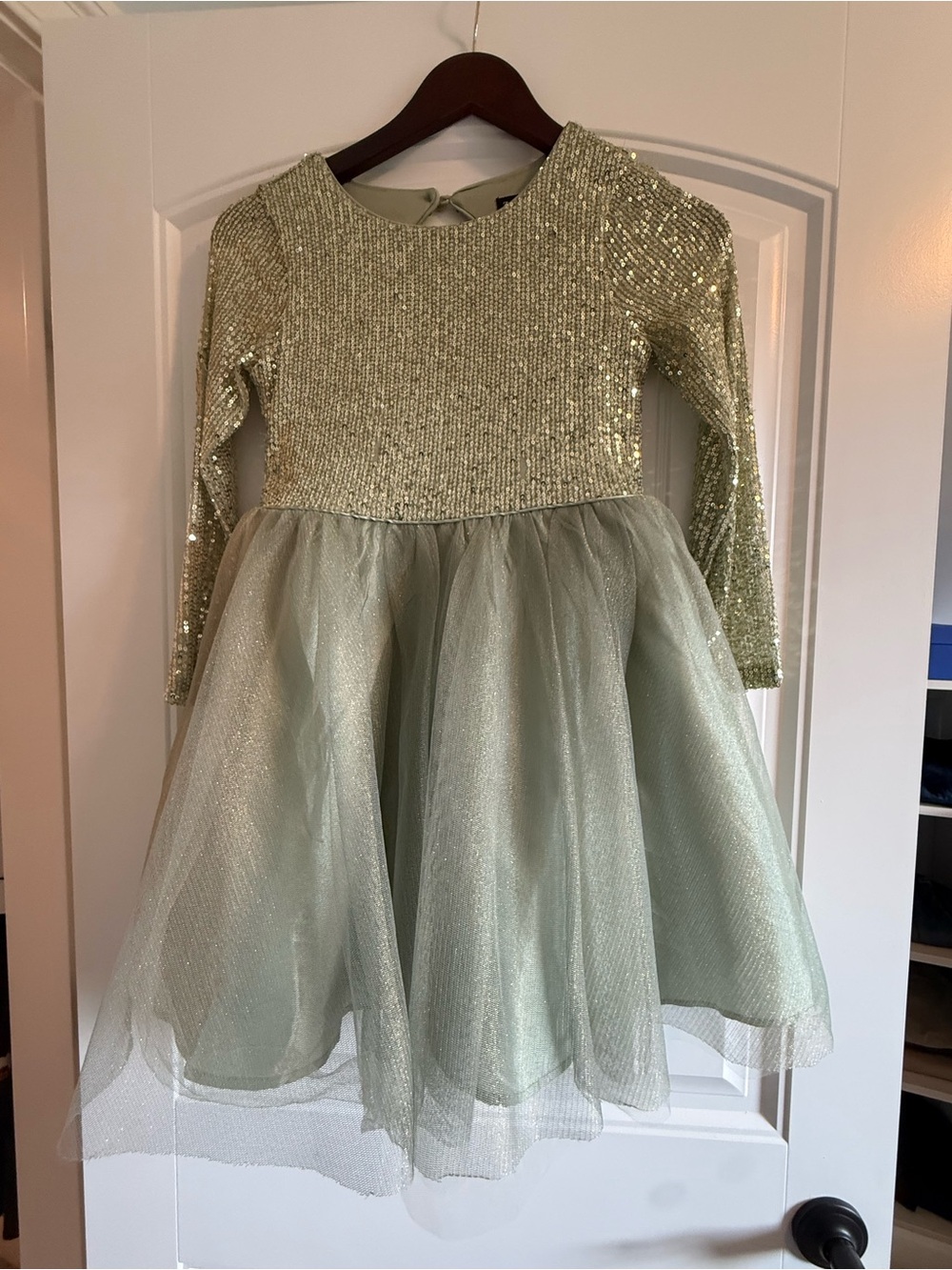 Zunie Pale Green Sequin & Tulle Party Dress